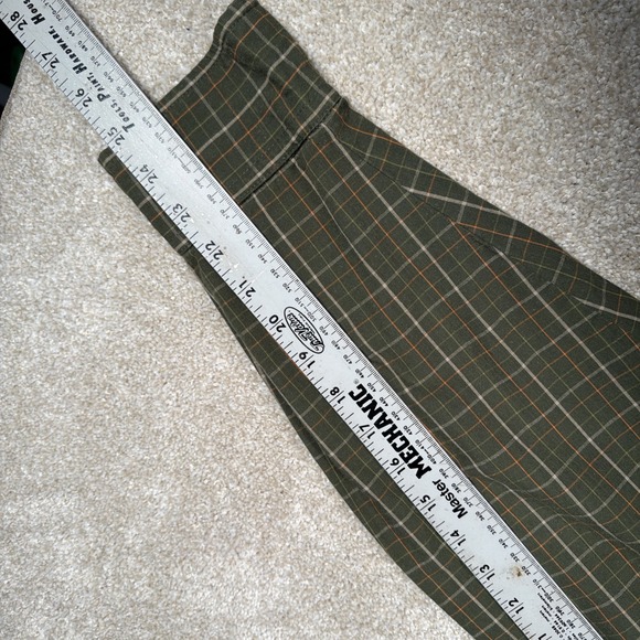 Adirondack Mens Long Sleeve Button Up Shirt Large Green Checkered Cotton - Picture 5 of 7